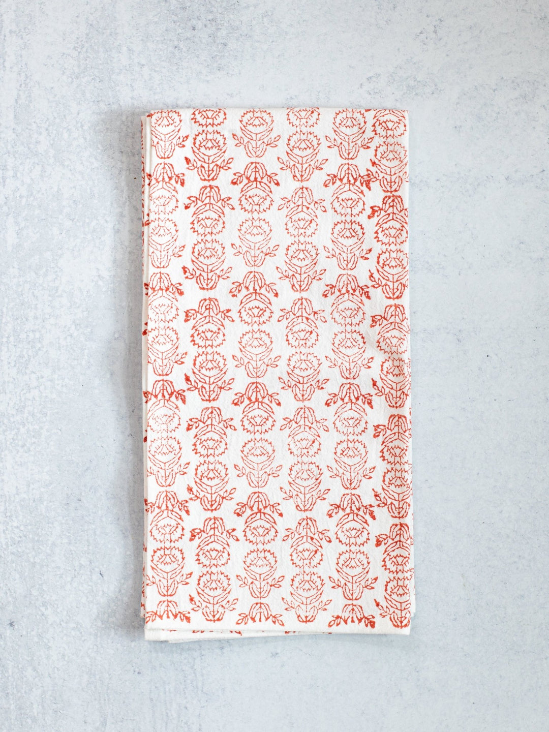 Tea Towel (Ivory) - Protea, Terracotta - The Mended Company