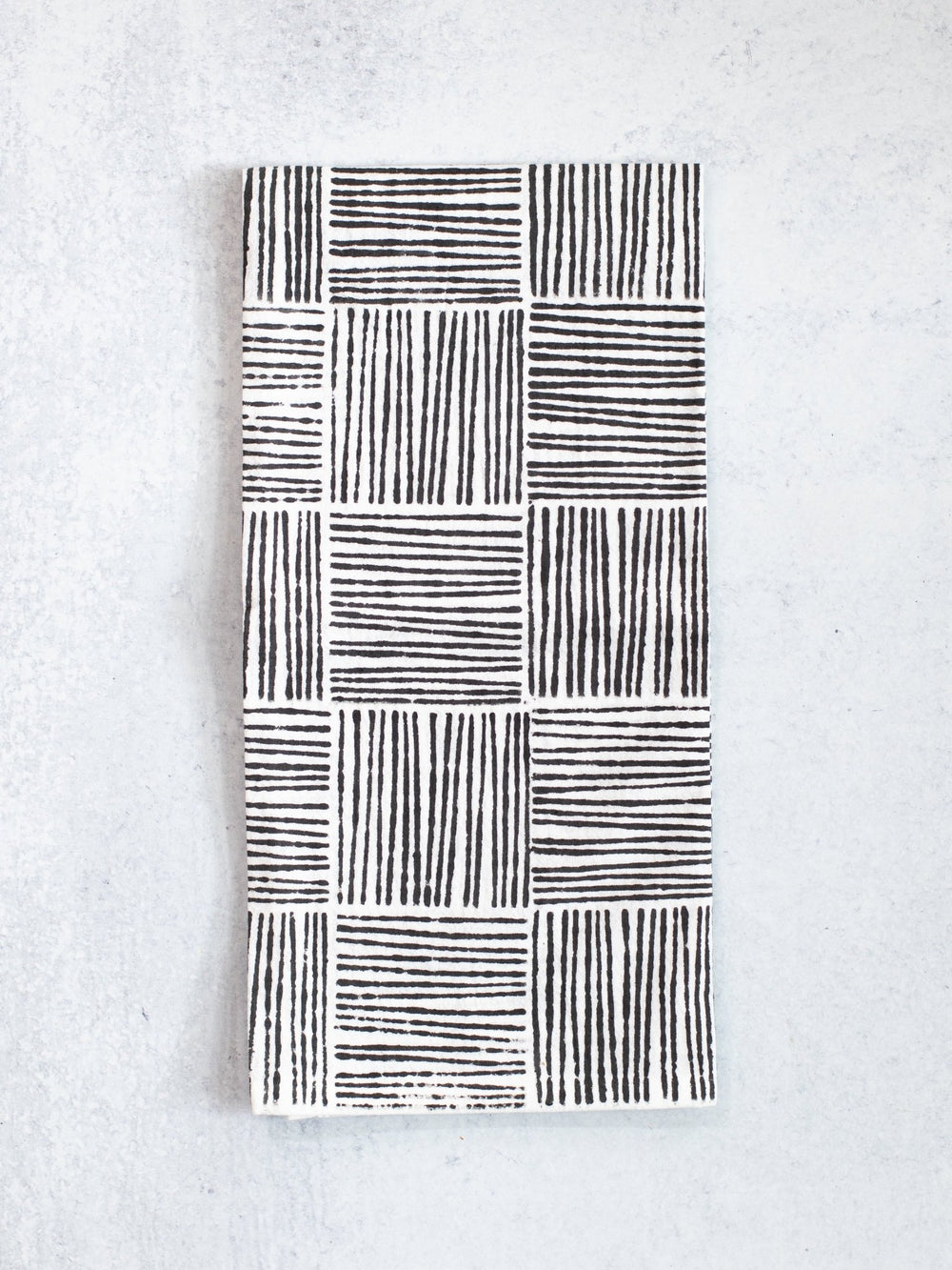 Tea Towel (Ivory) - Striped, Black - The Mended Company