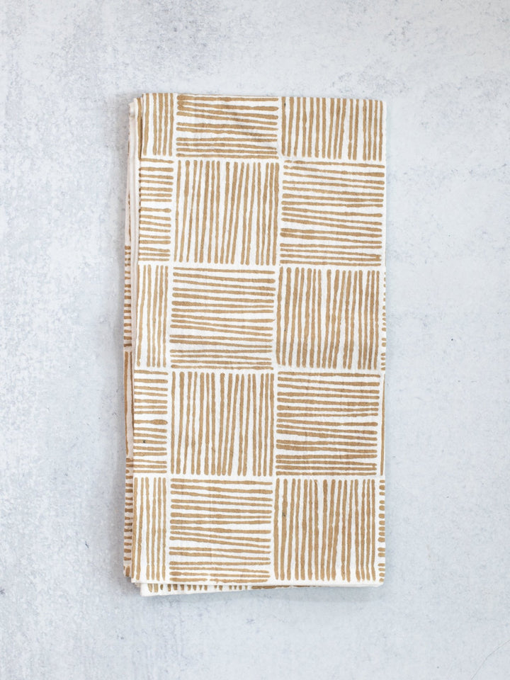 Tea Towel (Ivory) - Striped, Chai - The Mended Company