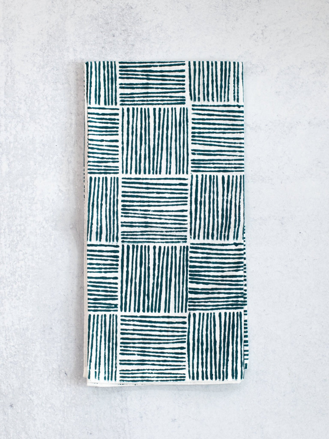 Tea Towel (Ivory) - Striped, Midnight - The Mended Company