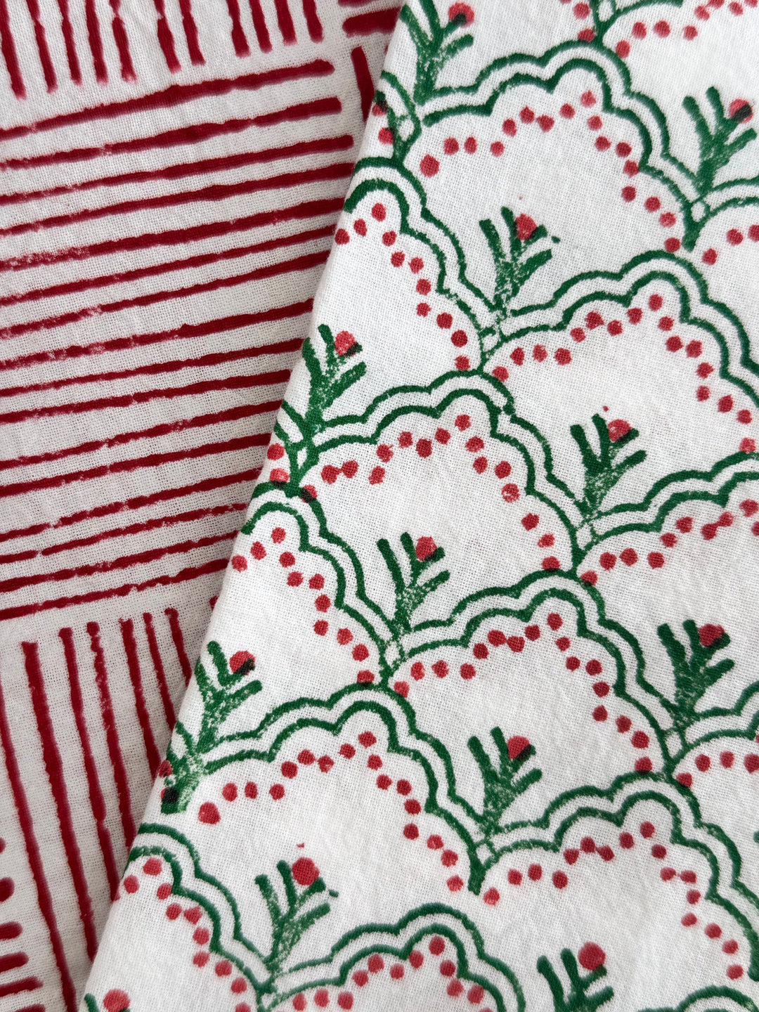 Tea Towel - Jaipur, Evergreen & Red - The Mended Company