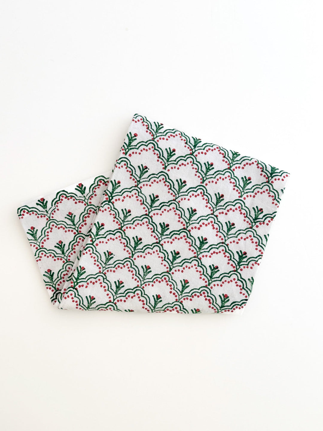 Tea Towel - Jaipur, Evergreen &amp; Red - The Mended Company