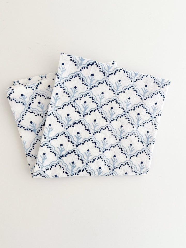Tea Towel - Jaipur, Navy &amp; Uniform Blue - The Mended Company