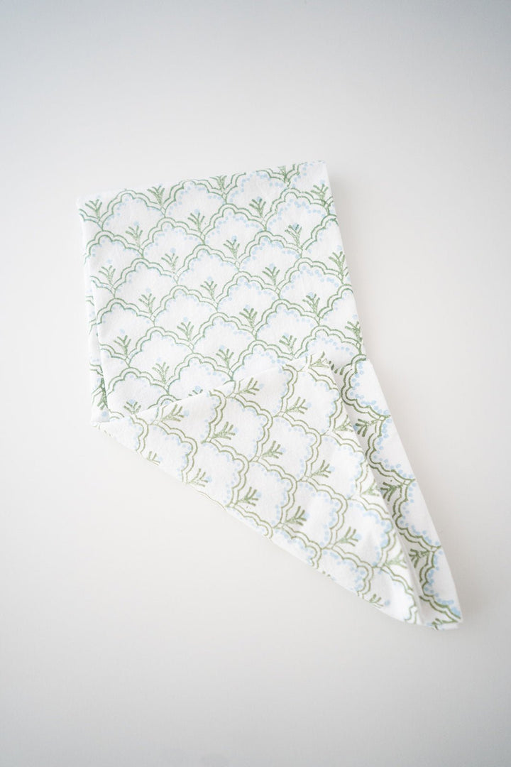 Tea Towel - Jaipur, Sage &amp; Uniform Blue - The Mended Company