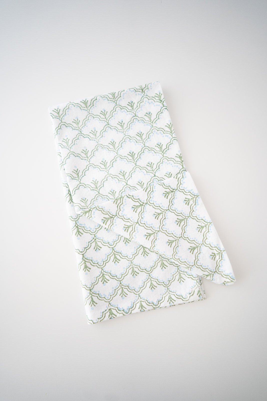 Tea Towel - Jaipur, Sage & Uniform Blue - The Mended Company