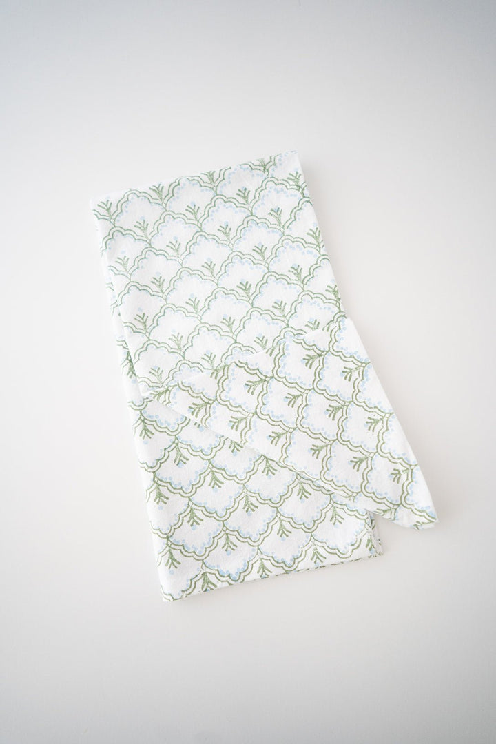 Tea Towel - Jaipur, Sage &amp; Uniform Blue - The Mended Company