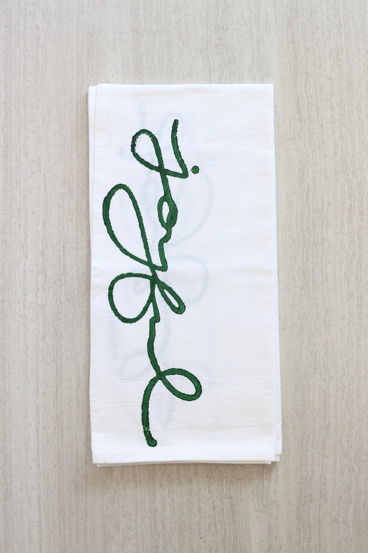 Tea Towel - Joyful, Evergreen - The Mended Company