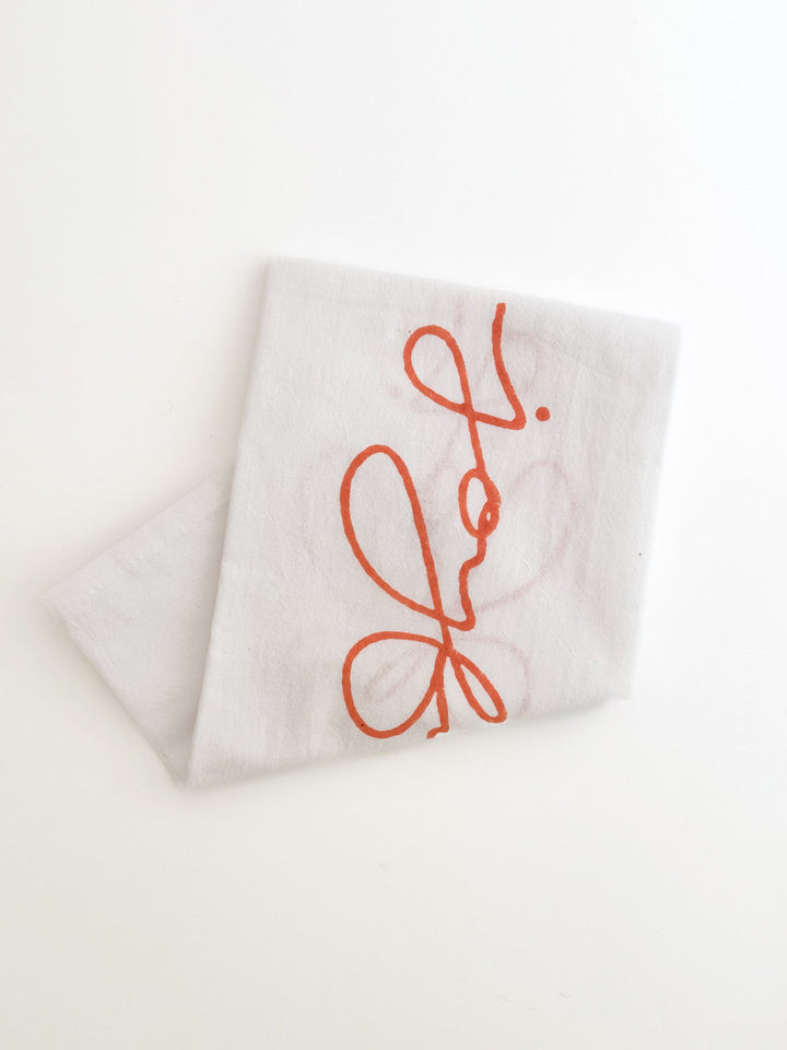 Tea Towel - Joyful, Orange - The Mended Company