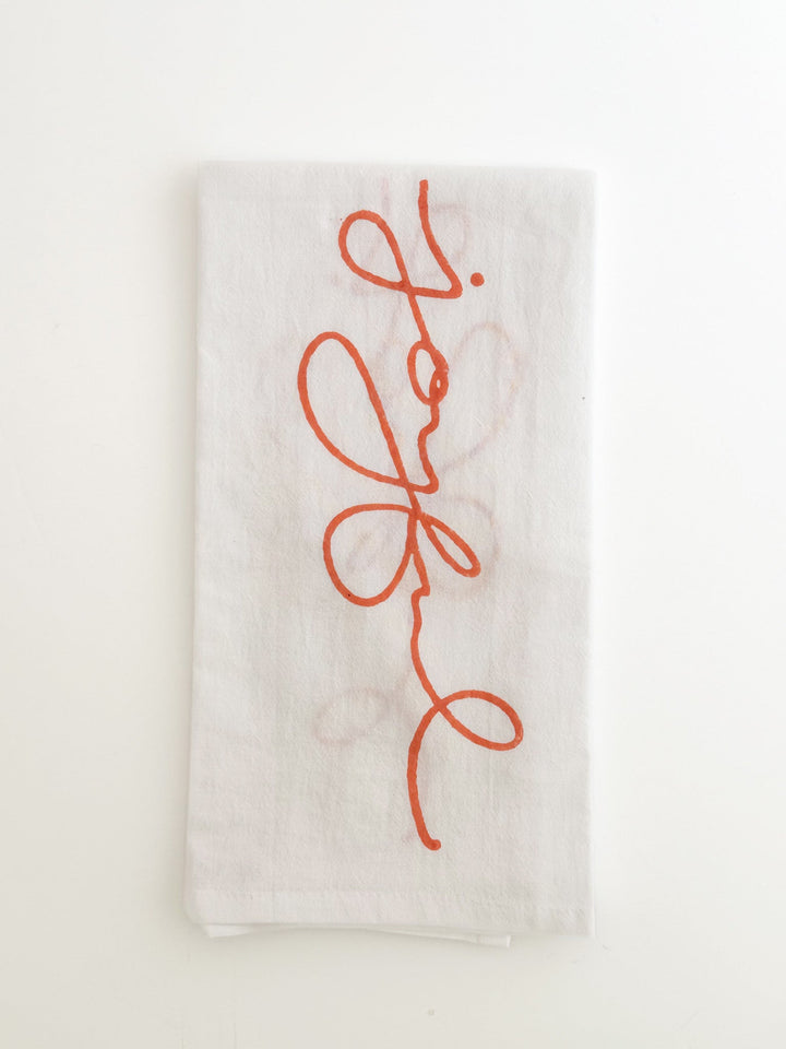 Tea Towel - Joyful, Orange - The Mended Company