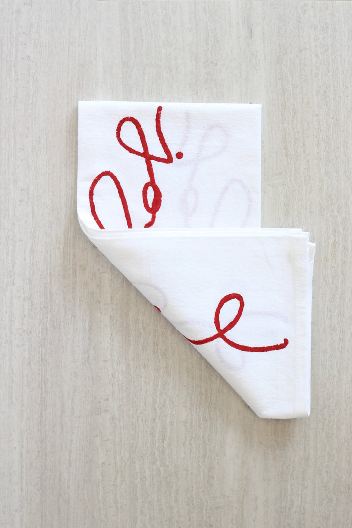 Tea Towel - Joyful, Red - The Mended Company