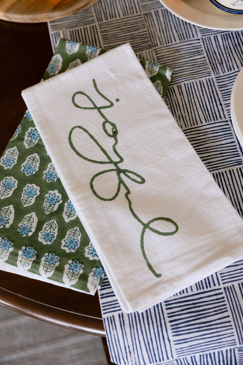 Tea Towel - Joyful, Sage - The Mended Company