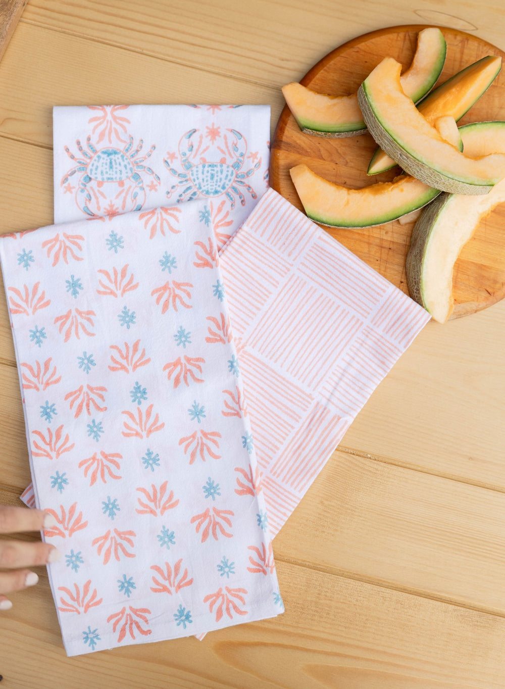 Tea Towel - King Crab, Melon & Saltwater - The Mended Company