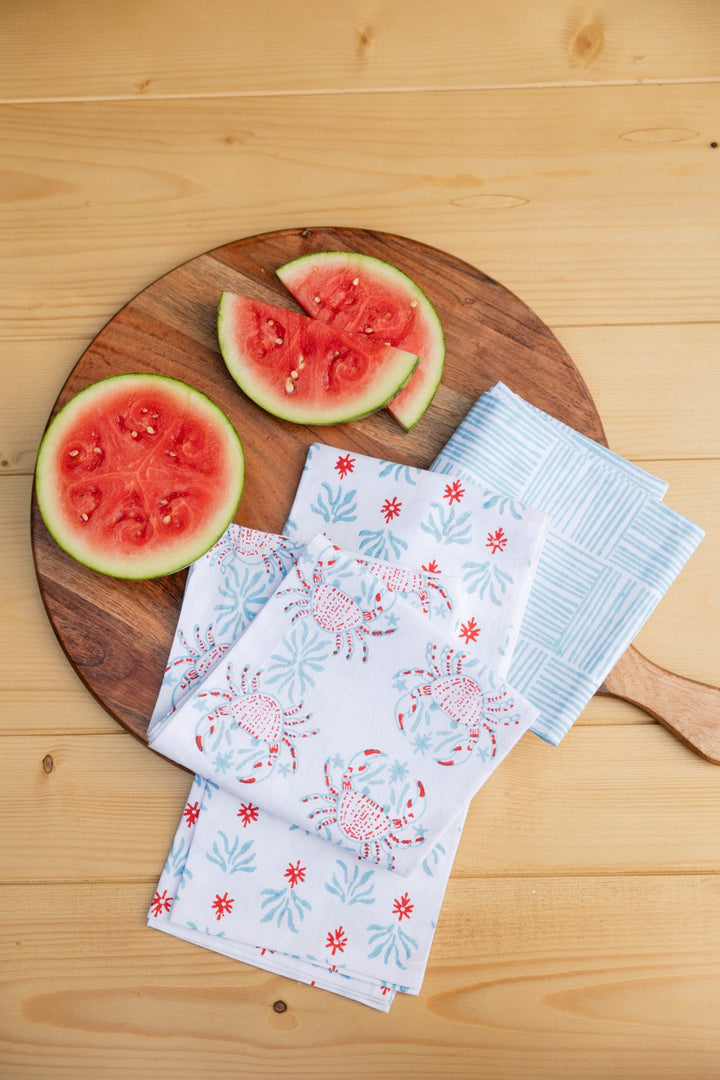 Tea Towel - King Crab, Saltwater &amp; Poppy - The Mended Company