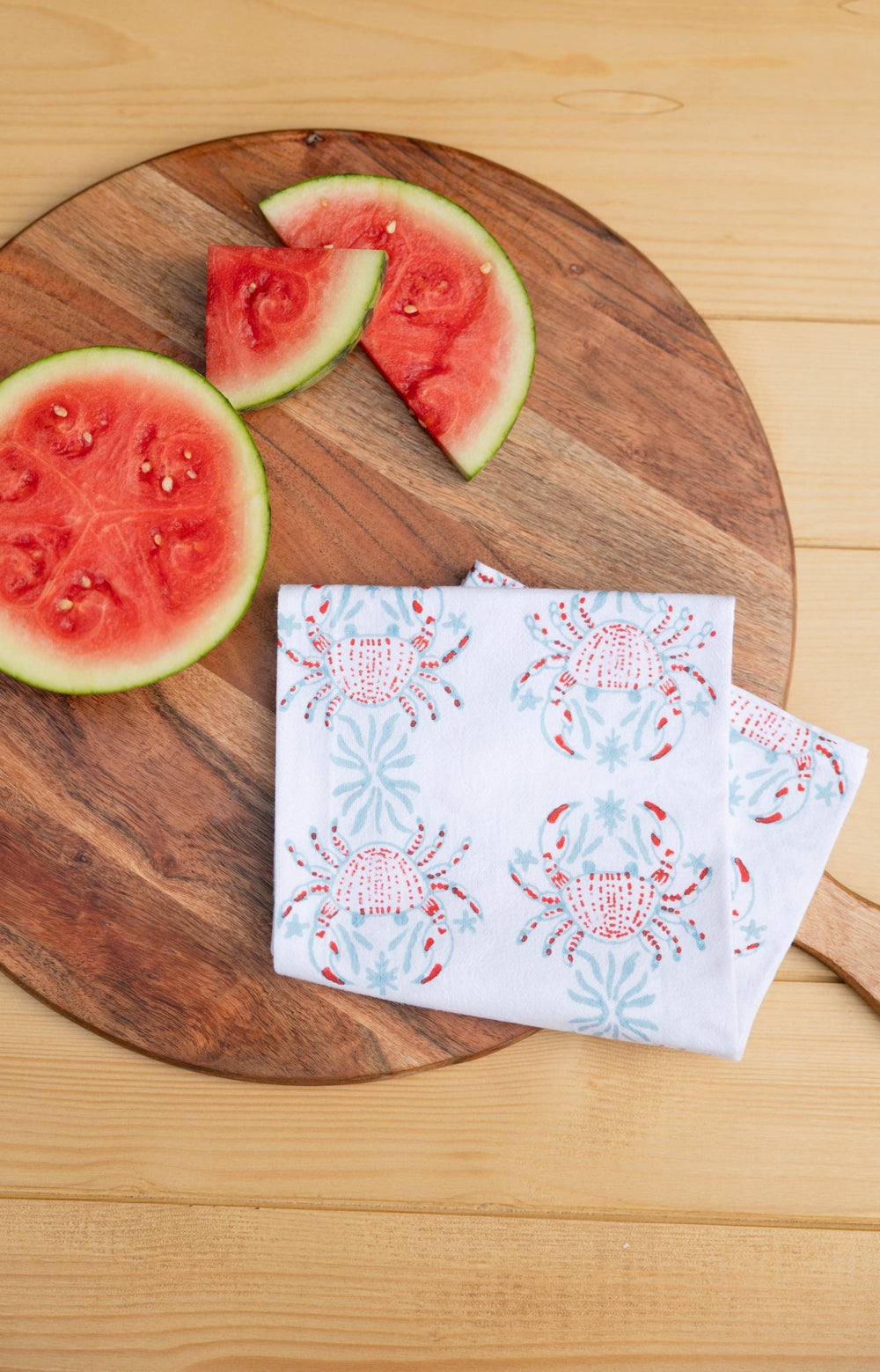 Tea Towel - King Crab, Saltwater & Poppy - The Mended Company