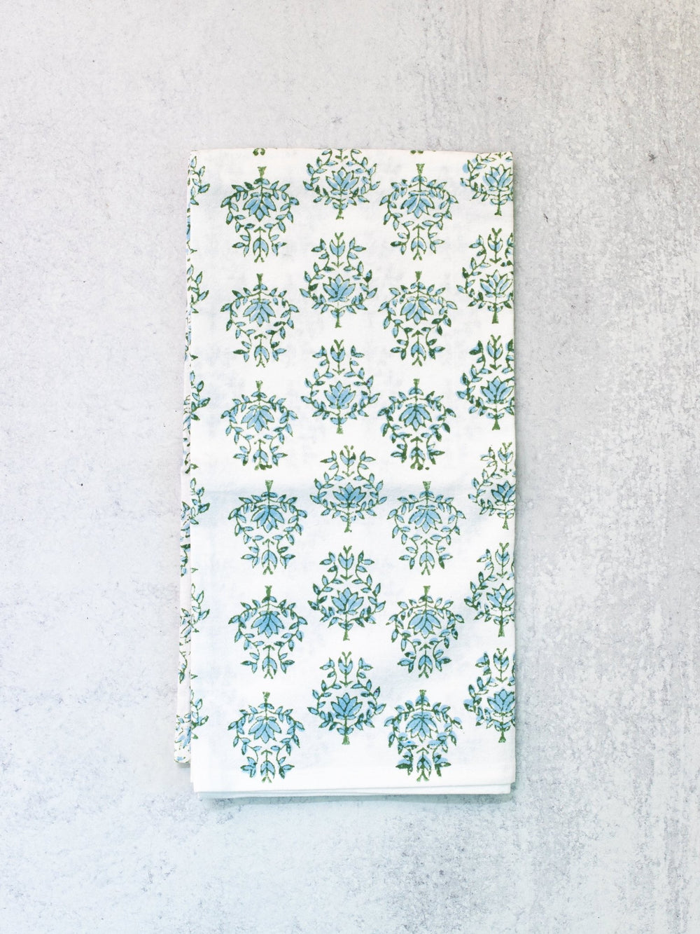 Tea Towel - Lotus, Sage & Uniform Blue - The Mended Company