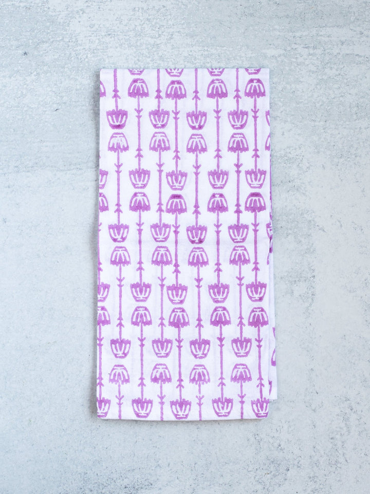 Tea Towel - Mosaic Flower, Lilac - The Mended Company