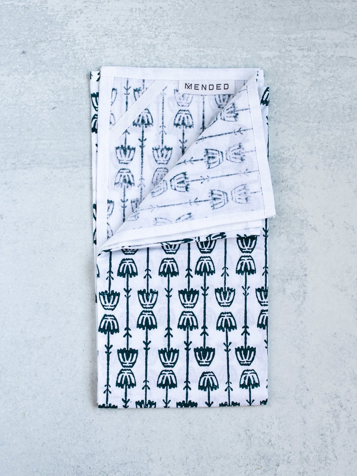 Tea Towel - Mosaic Flower, Midnight - The Mended Company