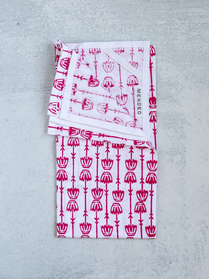 Tea Towel - Mosaic Flower, Pink - The Mended Company