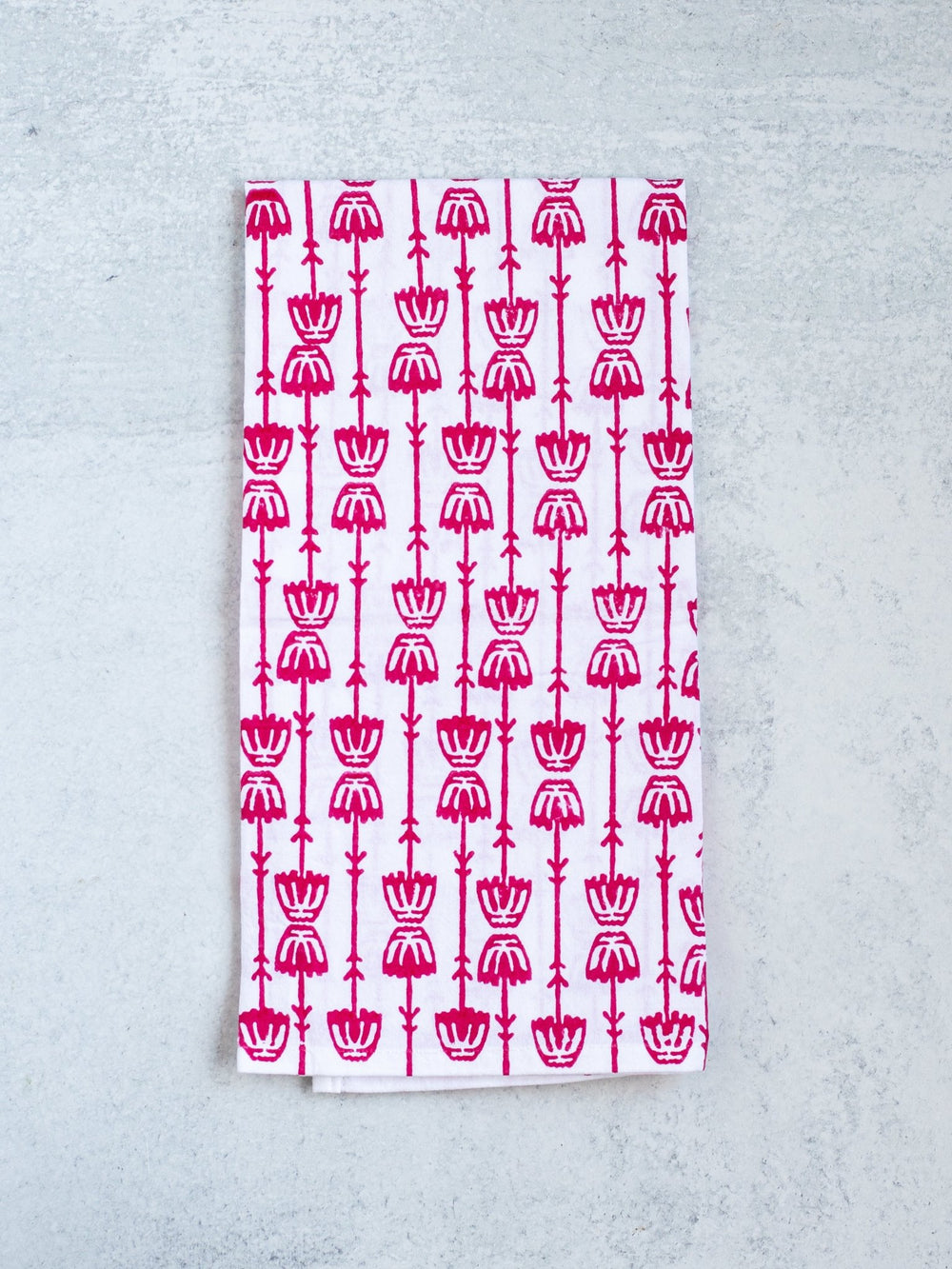 Tea Towel - Mosaic Flower, Pink - The Mended Company