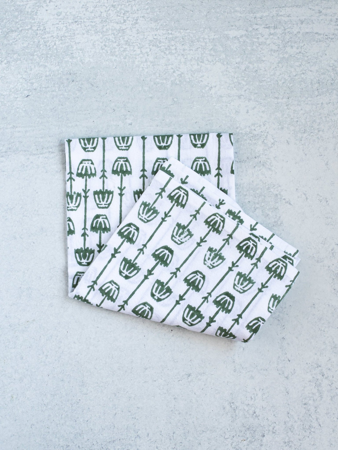 Tea Towel - Mosaic Flower, Sage - The Mended Company