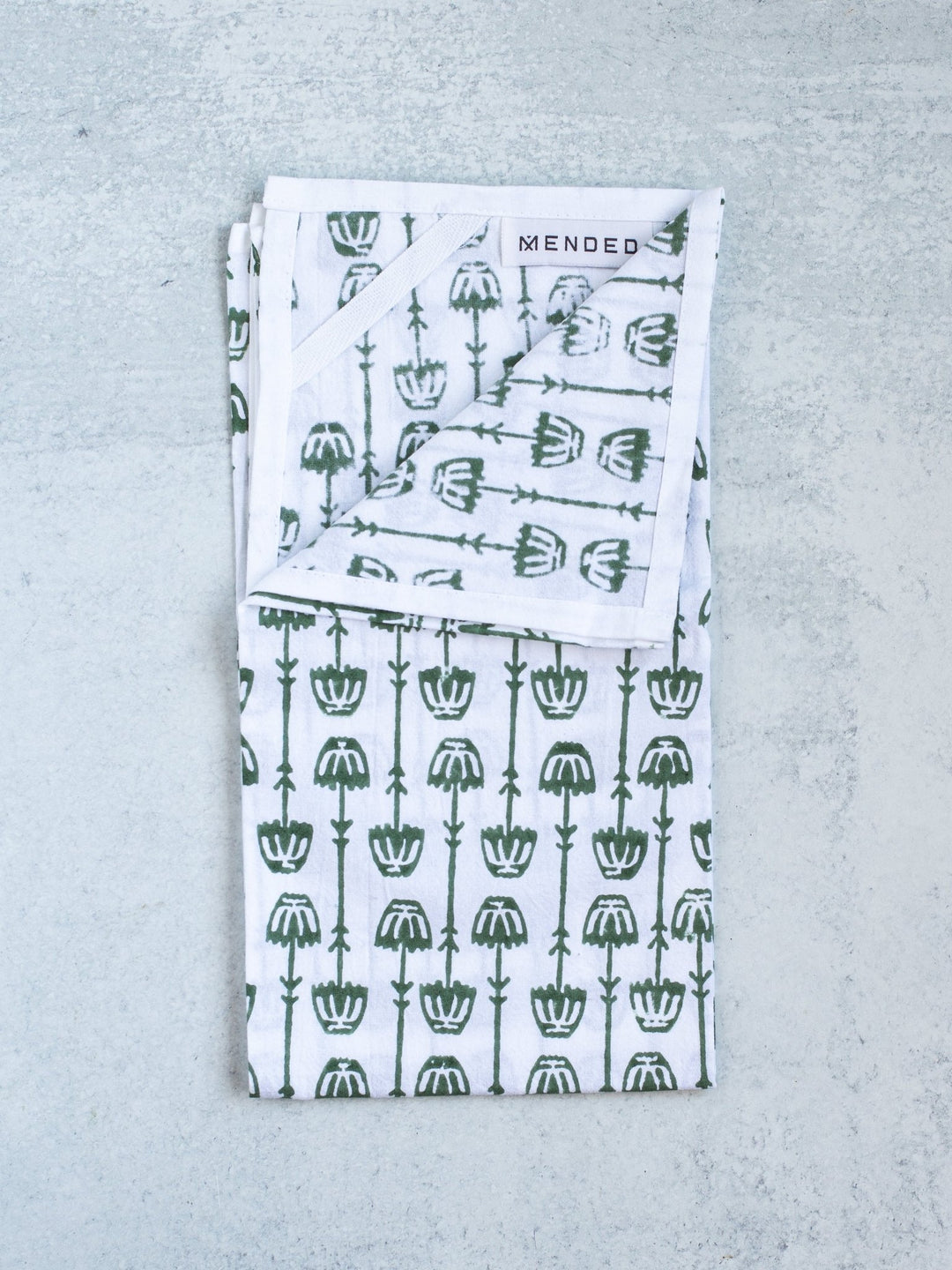 Tea Towel - Mosaic Flower, Sage - The Mended Company
