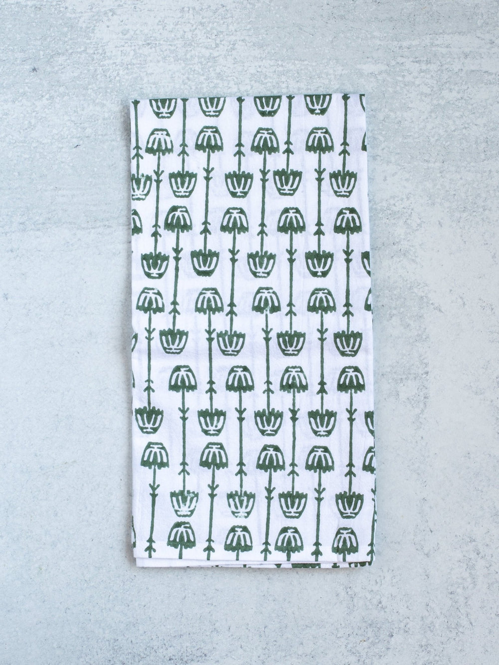 Tea Towel - Mosaic Flower, Sage - The Mended Company