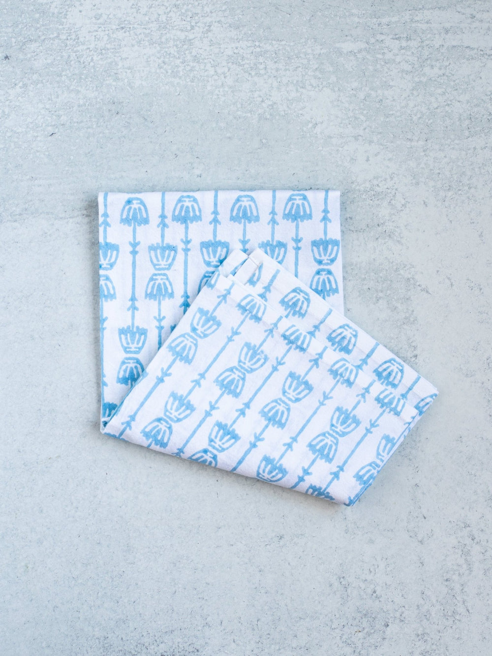 Tea Towel - Mosaic Flower, Uniform Blue - The Mended Company