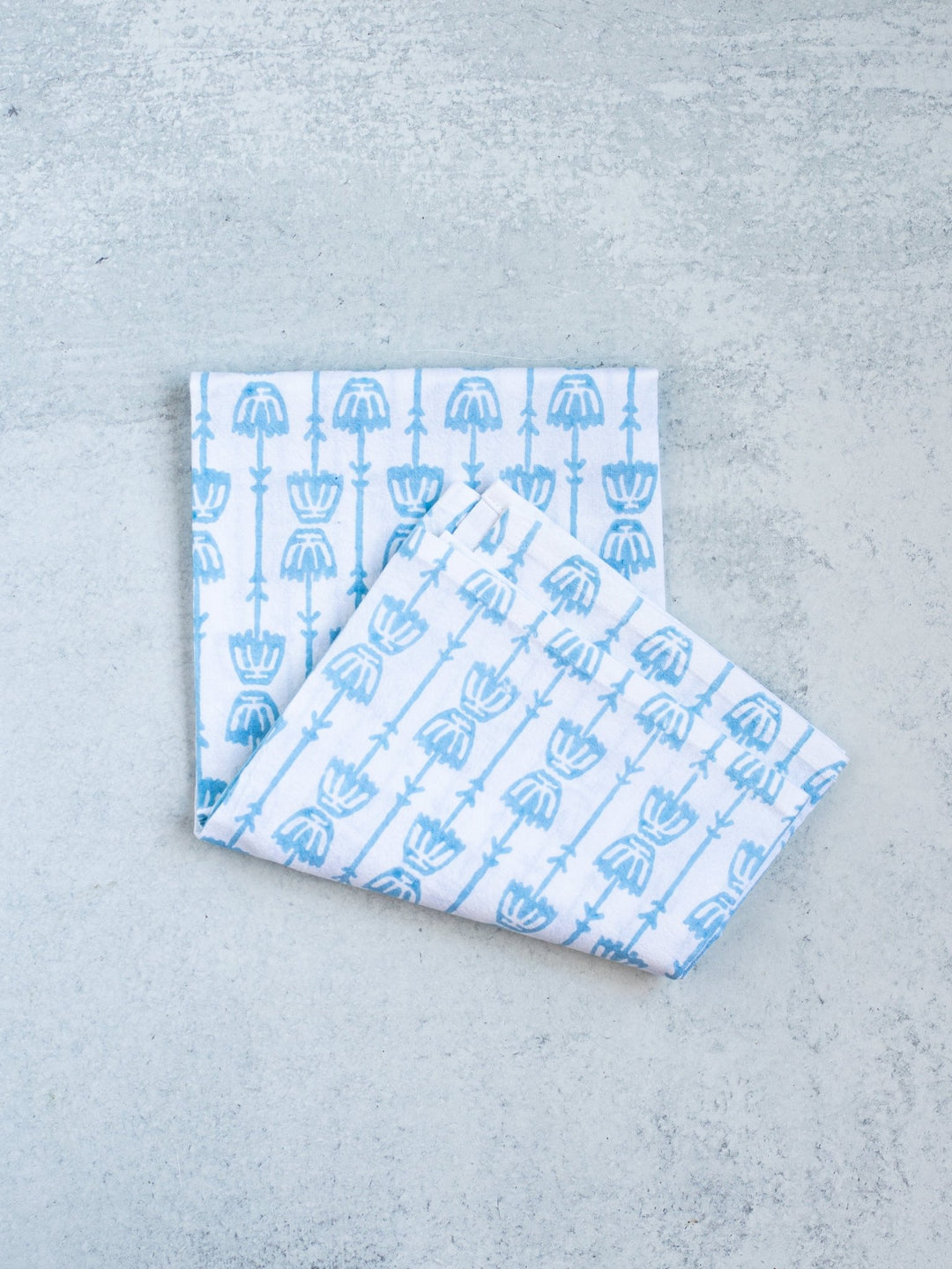 Tea Towel - Mosaic Flower, Uniform Blue - The Mended Company