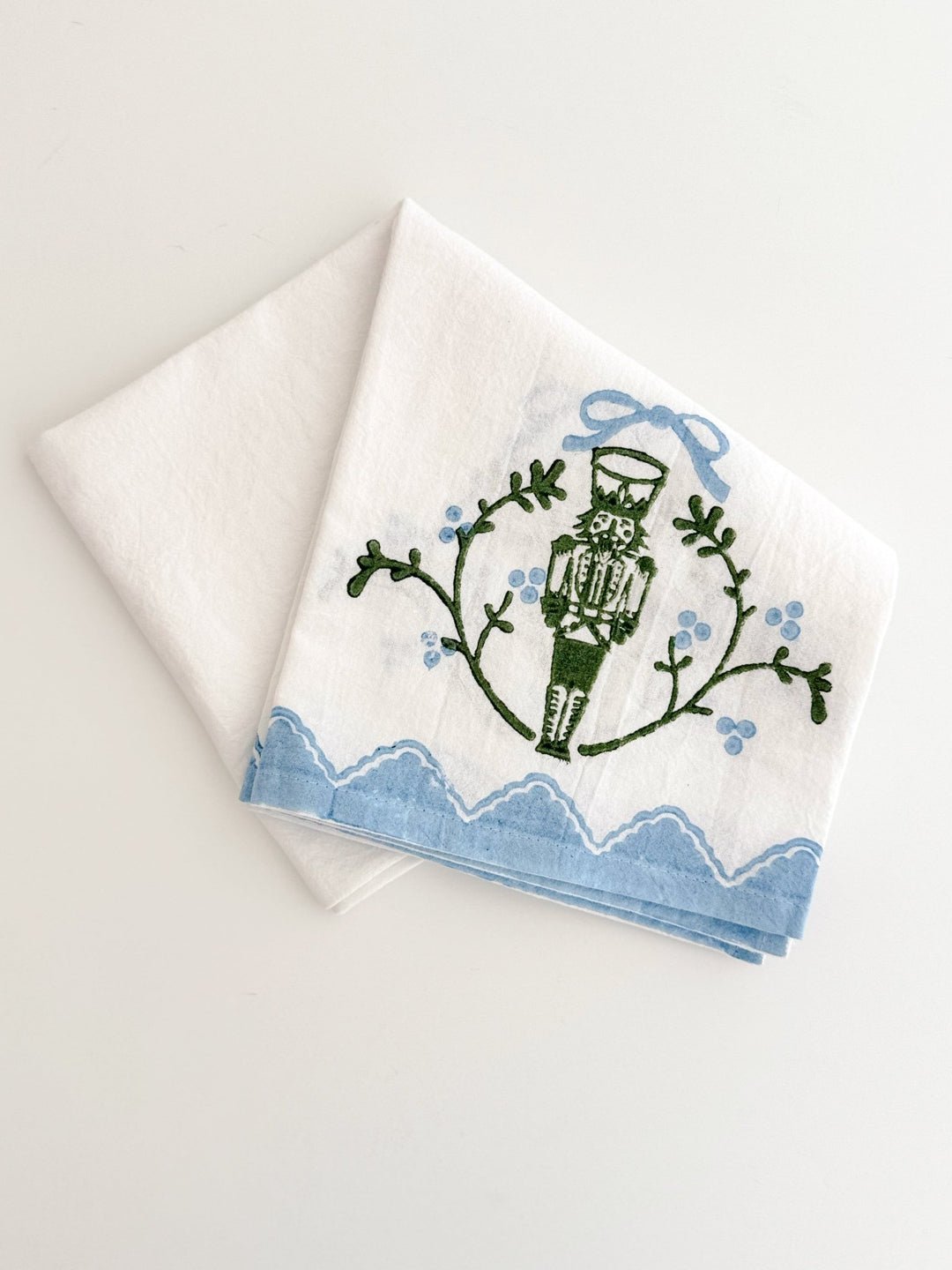 Tea Towel - Nutcracker Motif, Sage &amp; Uniform Blue - The Mended Company