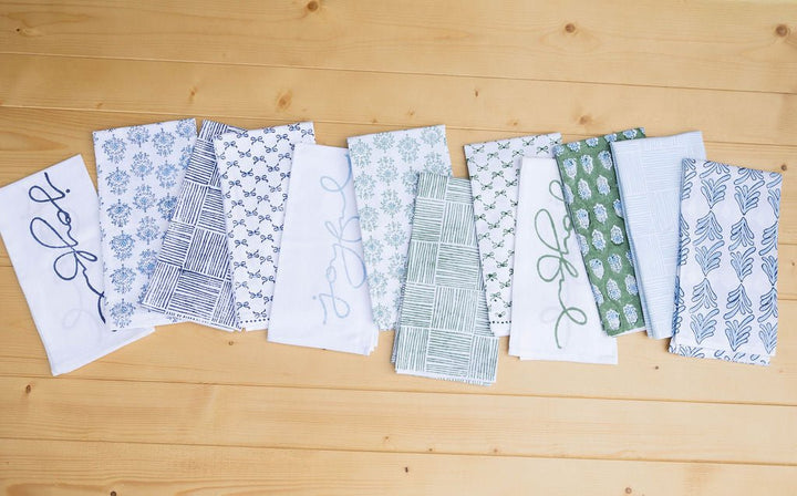 Tea Towel - Palmetto, Uniform Blue &amp; Navy - The Mended Company