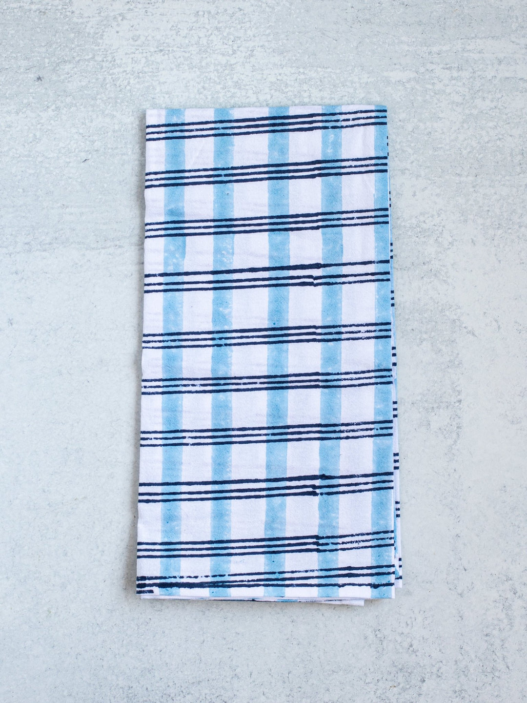 Tea Towel - Plaid, Navy & Uniform Blue - The Mended Company