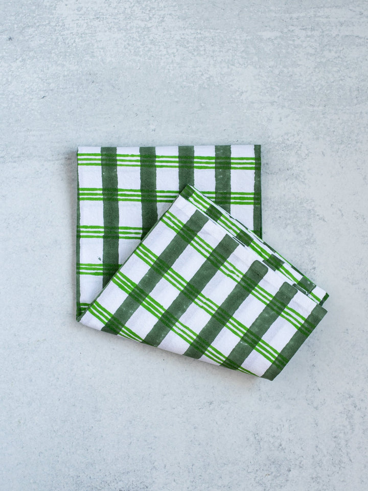 Tea Towel - Plaid, Sage & Vine - The Mended Company