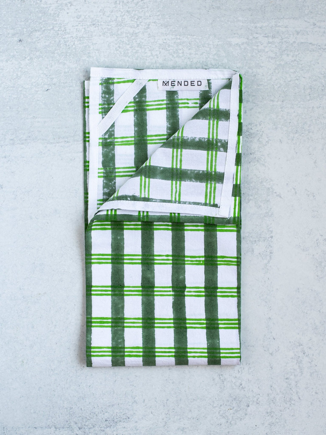 Tea Towel - Plaid, Sage & Vine - The Mended Company