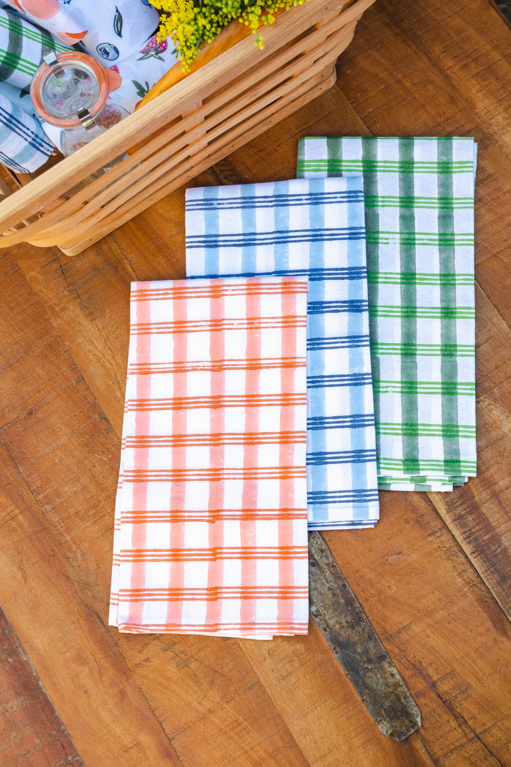 Tea Towel - Plaid, Sage & Vine - The Mended Company