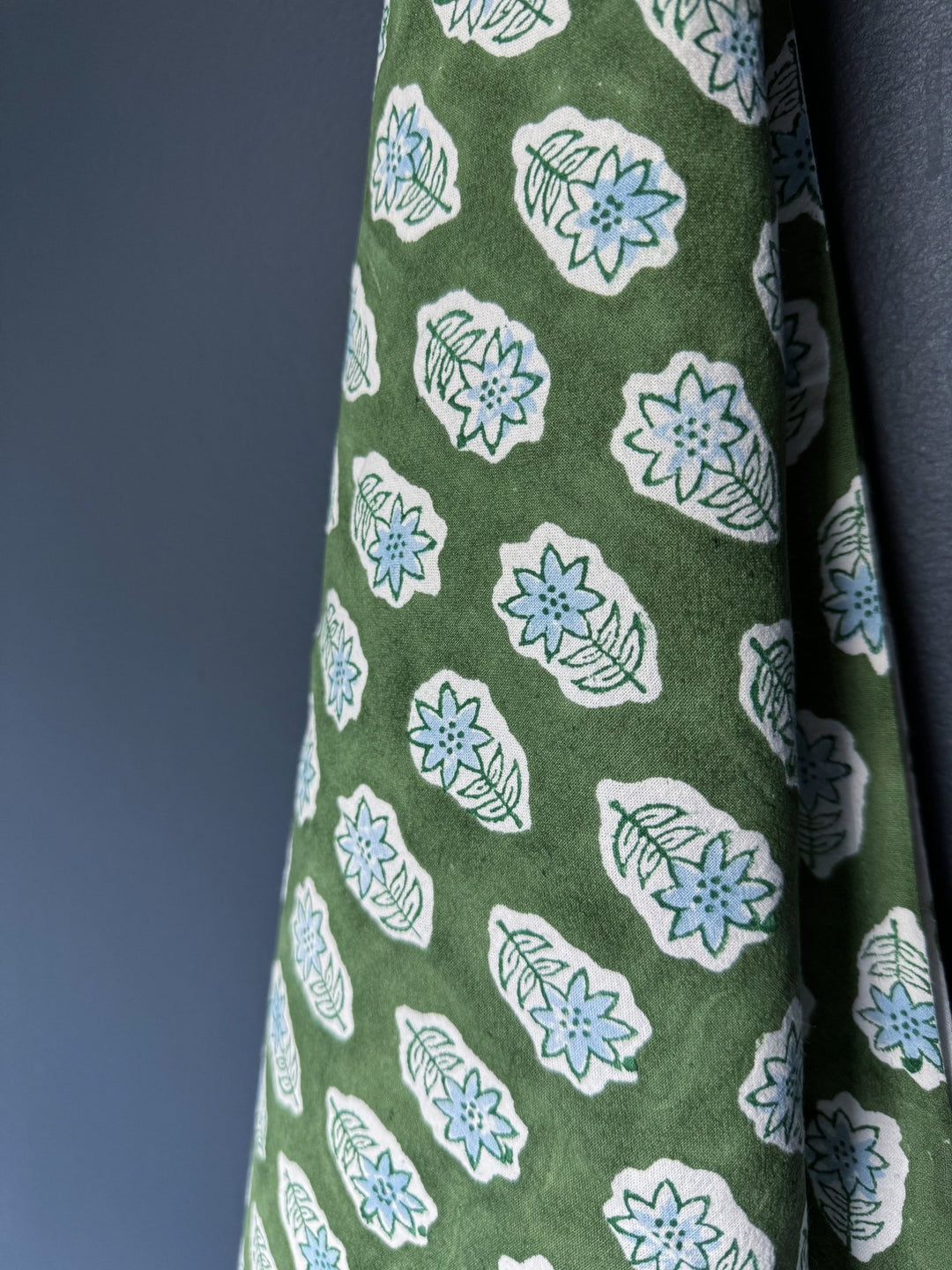 Tea Towel - Poinsettia, Sage & Uniform Blue - The Mended Company