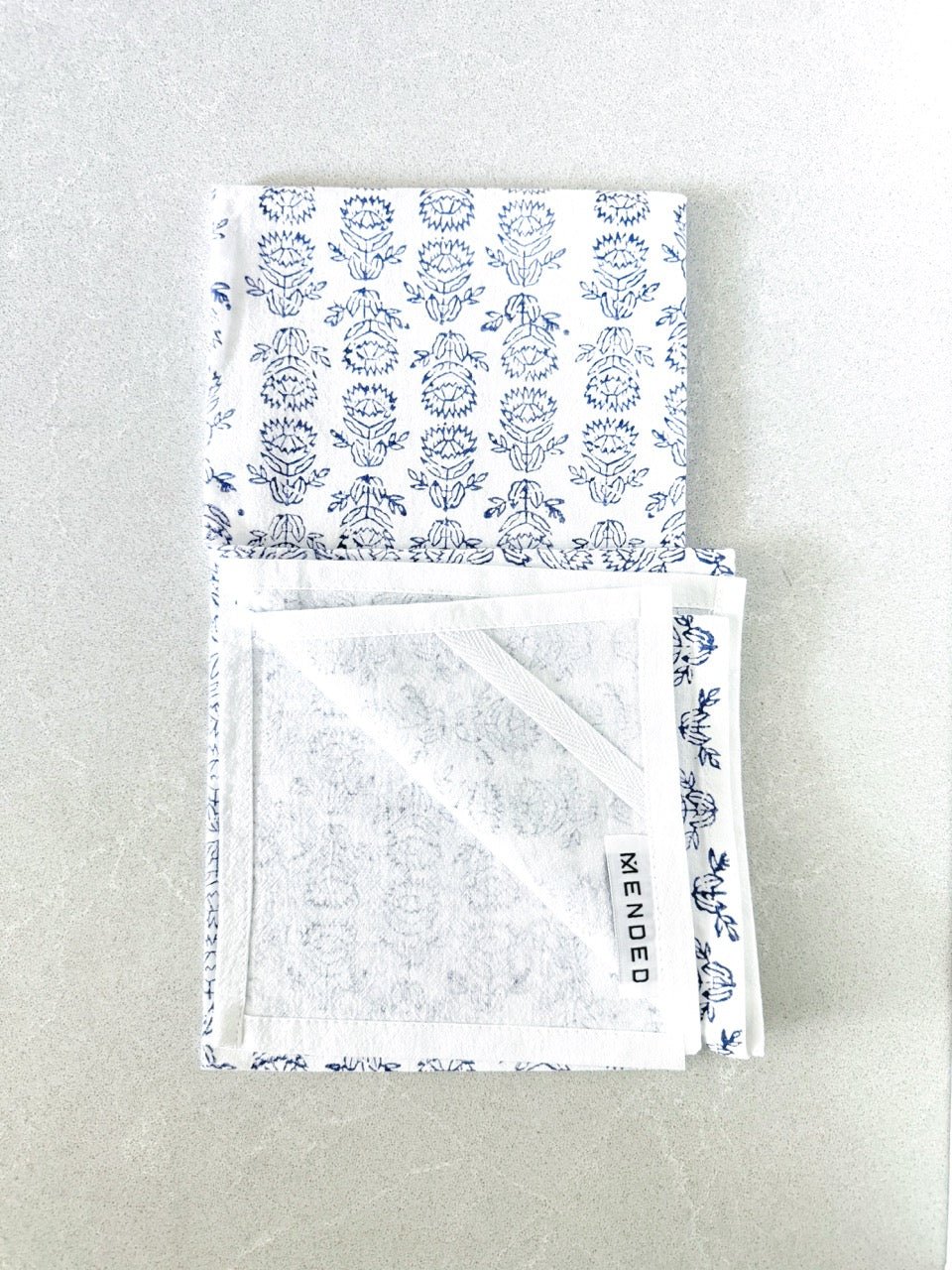 Tea Towel - Protea, Navy - The Mended Company