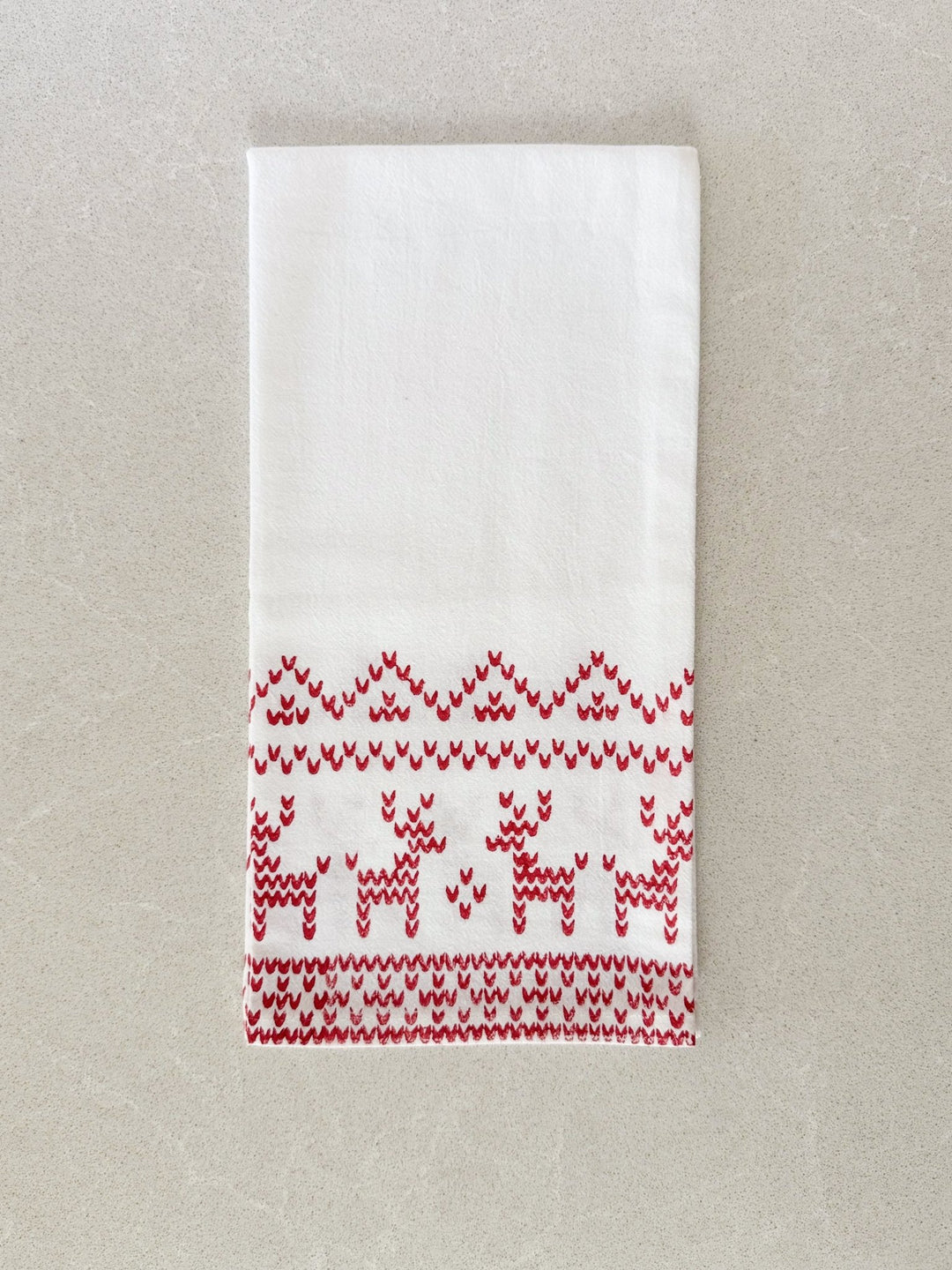 Tea Towel - Reindeer Sweater, Red - The Mended Company
