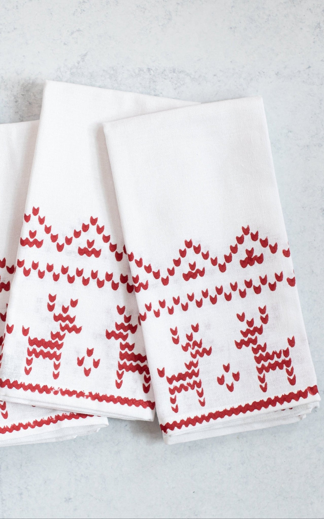 Tea Towel - Reindeer Sweater, Red - The Mended Company