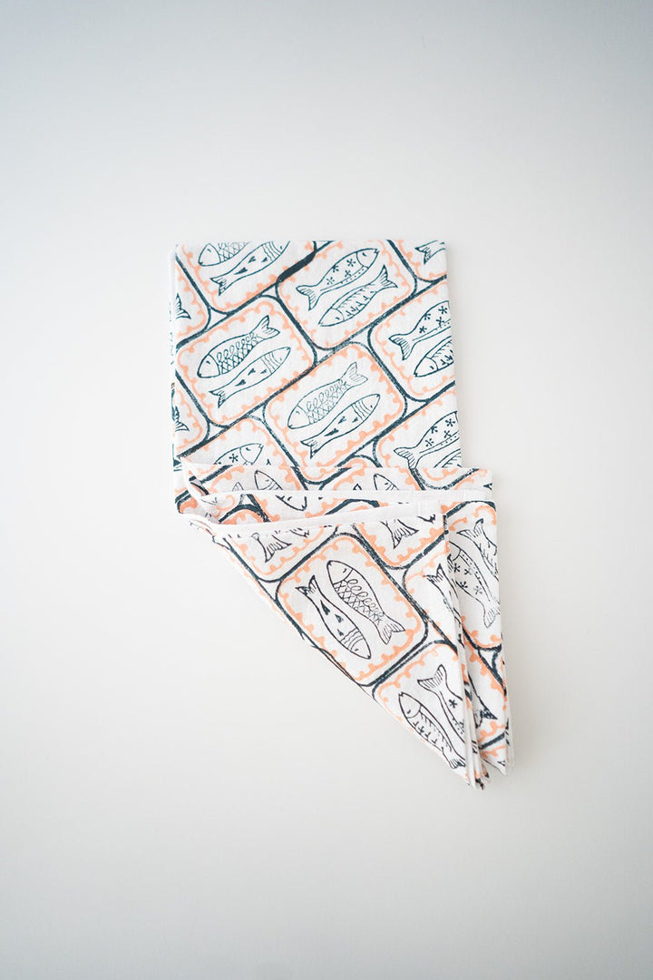 Tea Towel - Sardines, Midnight - The Mended Company