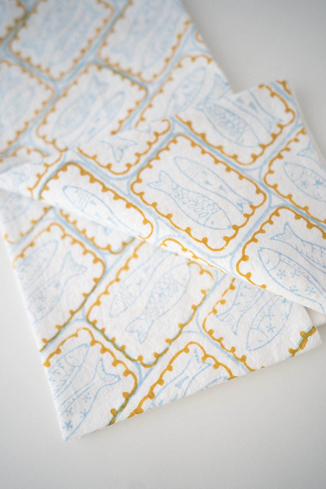 Tea Towel - Sardines, Uniform Blue - The Mended Company
