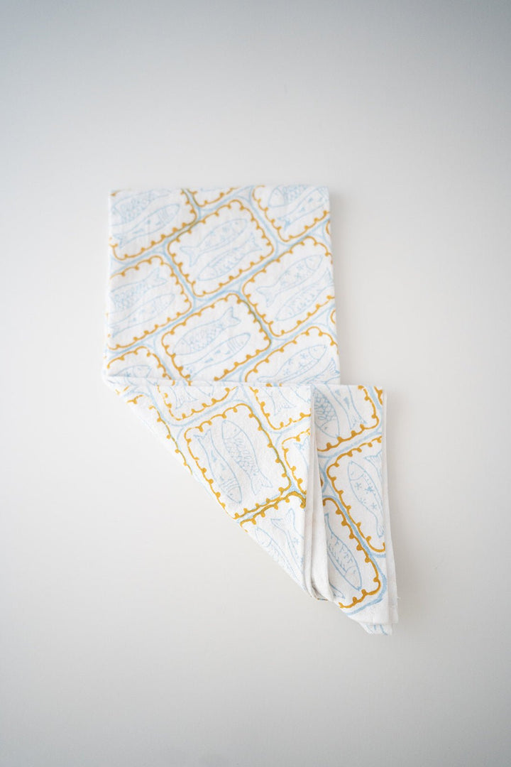 Tea Towel - Sardines, Uniform Blue - The Mended Company