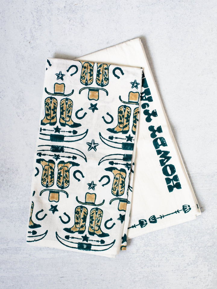 Tea Towel Set - Howdy Cowgirl, Midnight - The Mended Company