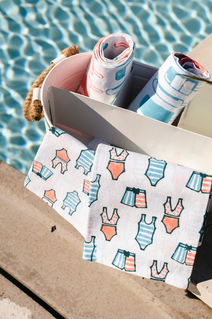 Tea Towel Set - Swimsuits &amp; Popsicles, Melon &amp; Saltwater - The Mended Company
