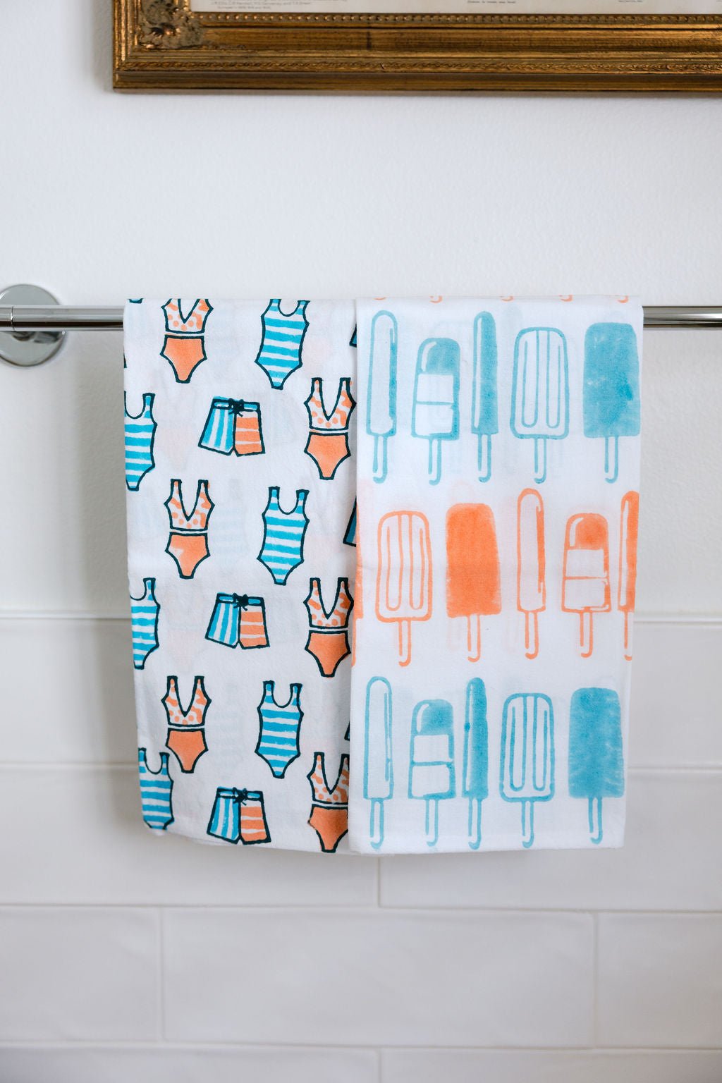Tea Towel Set - Swimsuits & Popsicles, Melon & Saltwater - The Mended Company