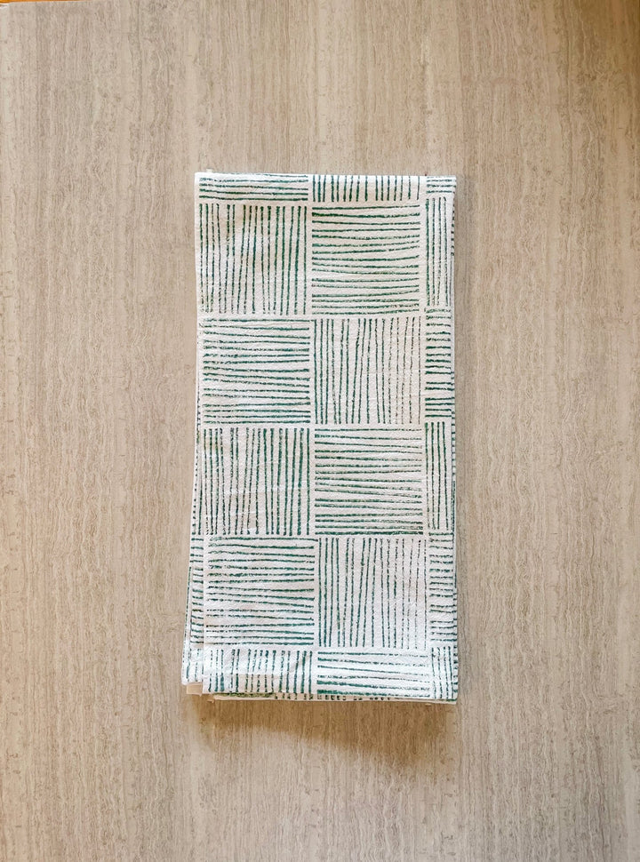 Tea Towel - Stripe, Evergreen - The Mended Company