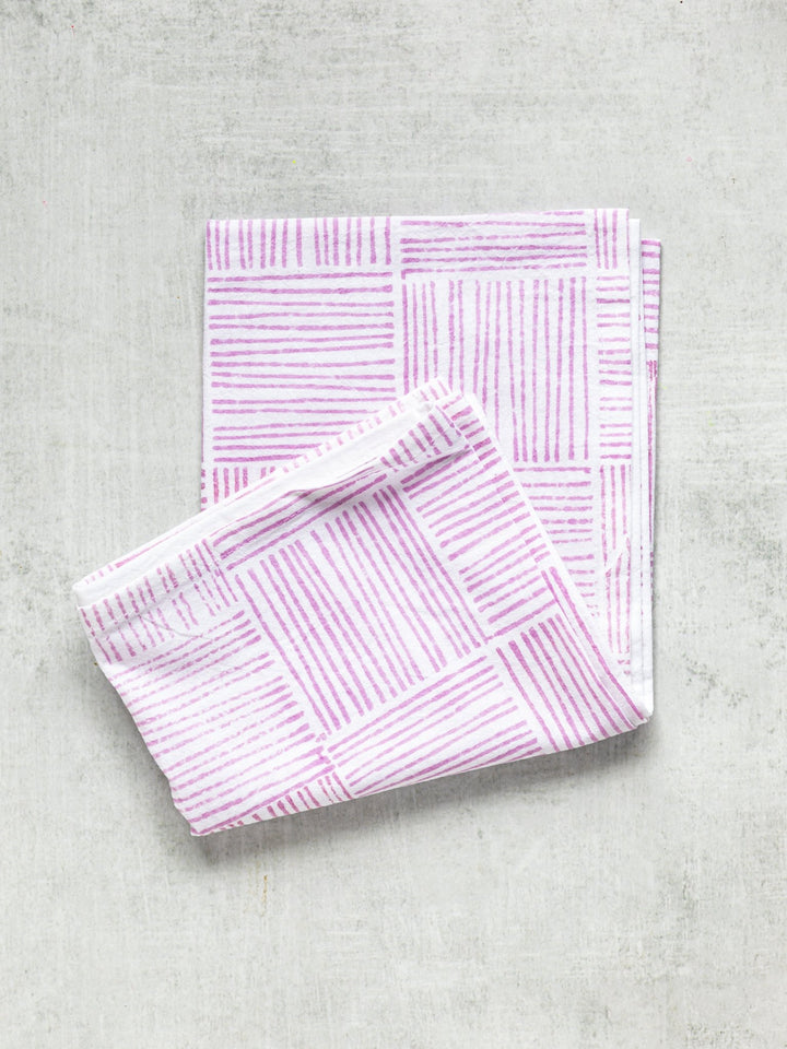 Tea Towel - Striped, Lilac - The Mended Company