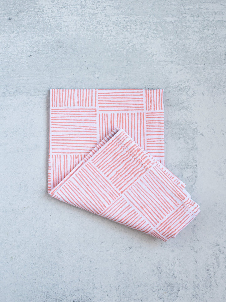 Tea Towel - Striped, Melon - The Mended Company