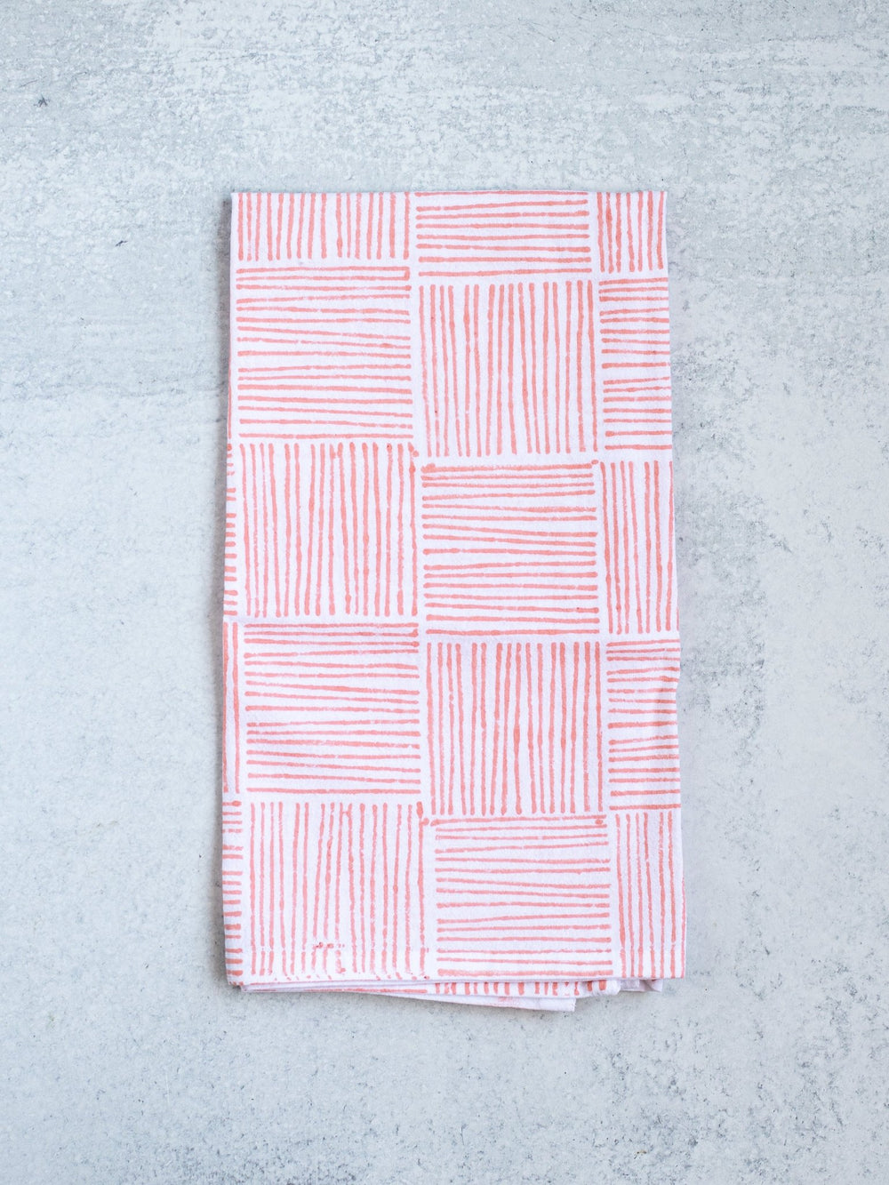 Tea Towel - Striped, Melon - The Mended Company