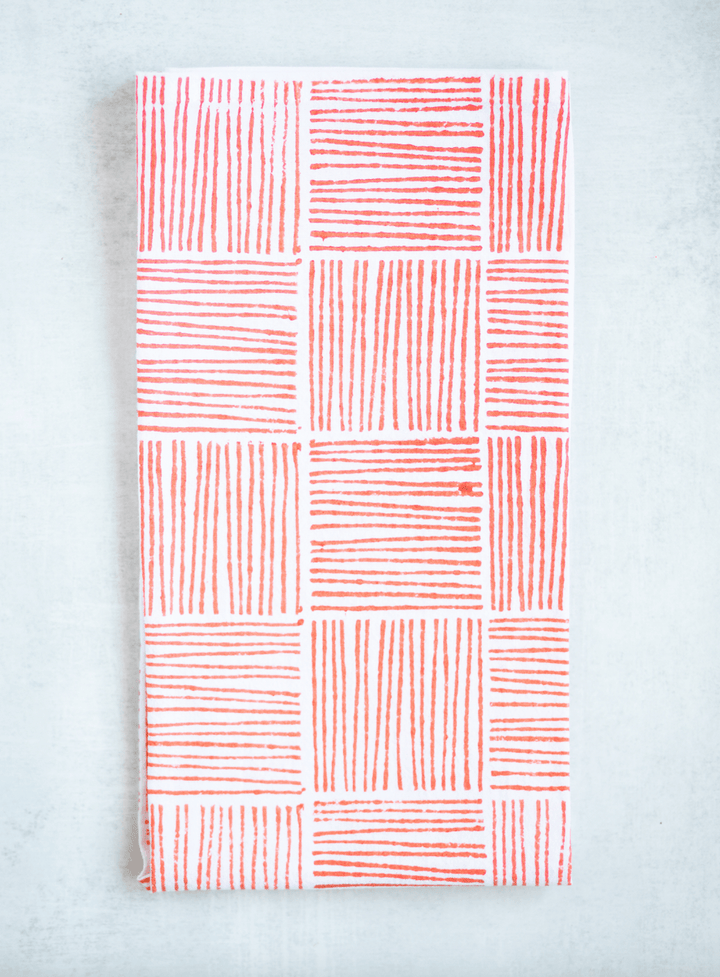 Tea Towel - Striped, Orange - The Mended Company