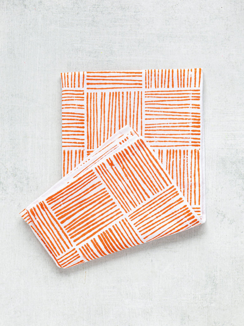 Tea Towel - Striped, Orange - The Mended Company